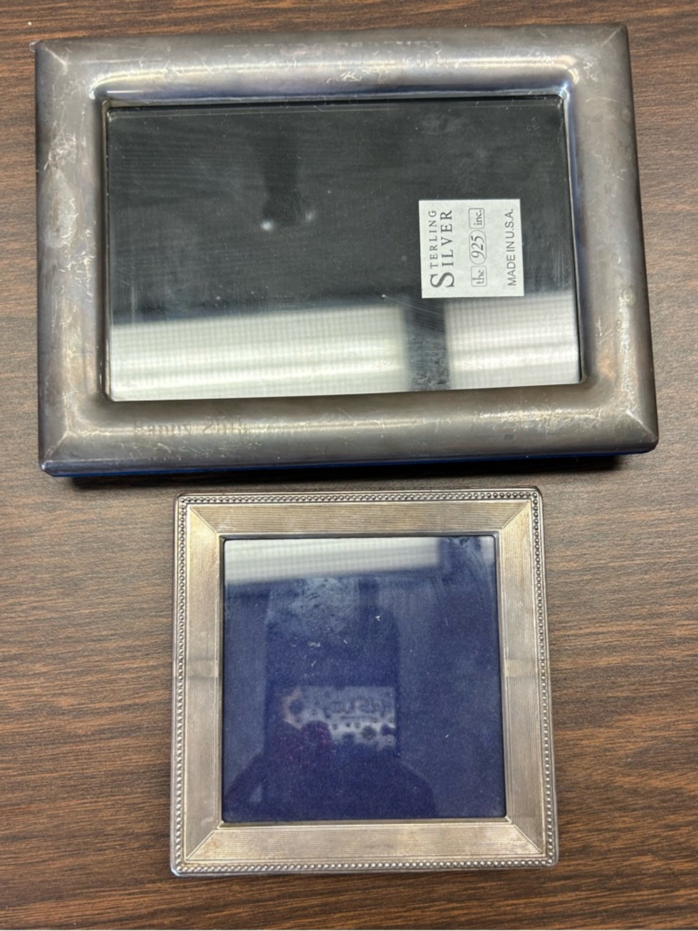 Bundle sterling silver picture frame size 7.25X5.25”, 4.25x4.25 lots lot 2 pcs